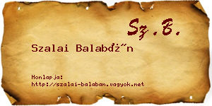 Szalai Balabán névjegykártya